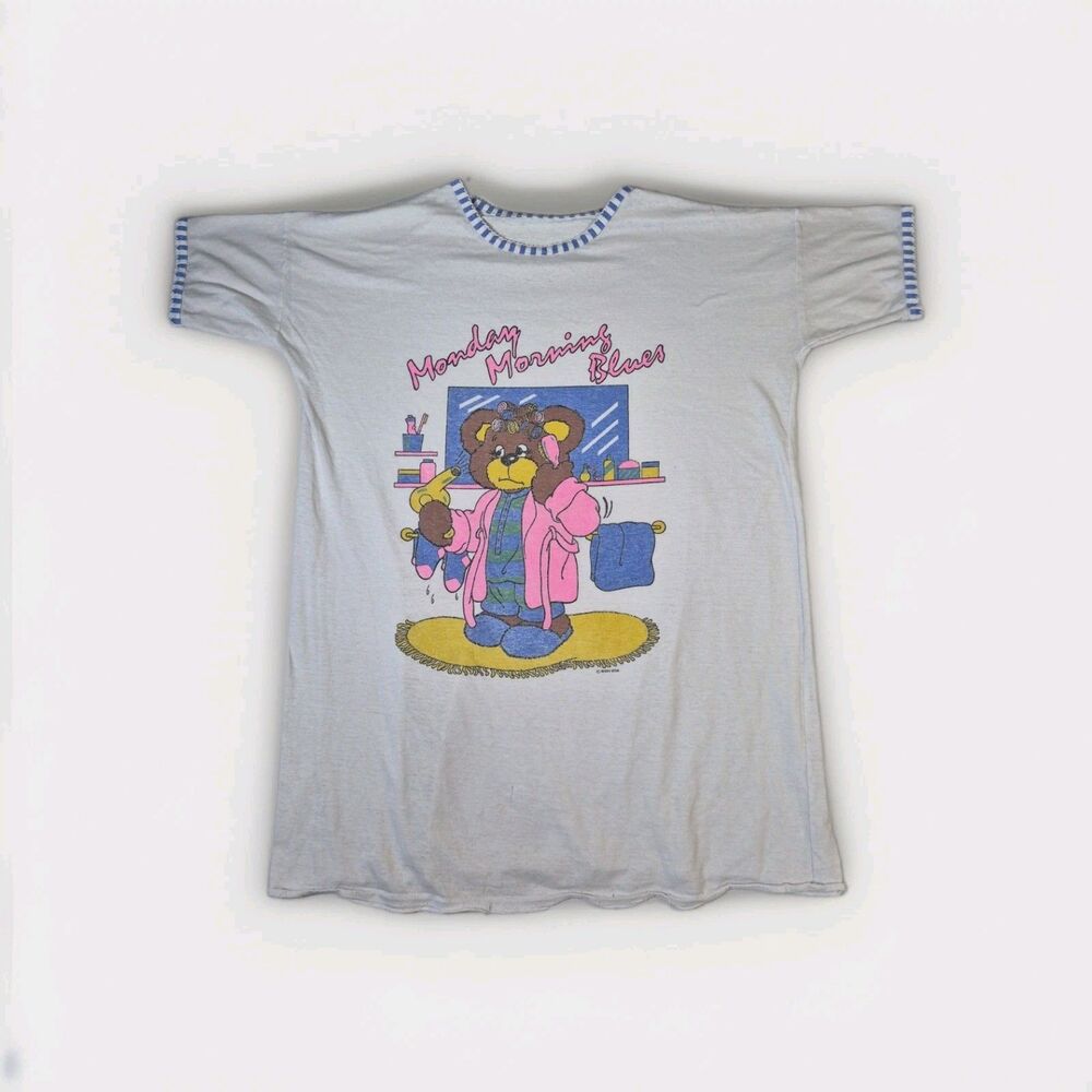Vintage Night Star Sleep Shirt Womens Size XL Monday Morning Blues